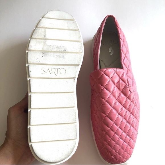 NEW Franco Sarto Prato 3 Quilted Slip On Sneaker Pink 8 - Picture 4 of 5